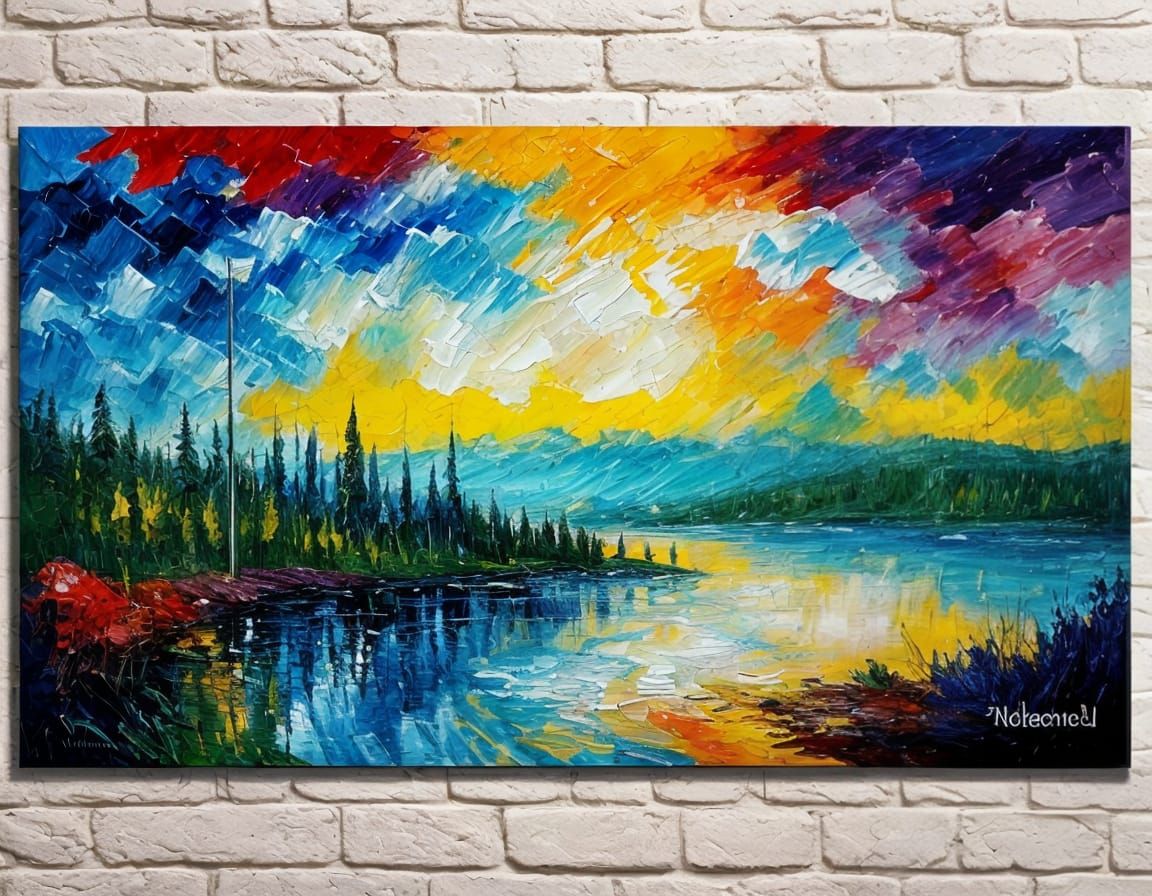 Beautiful Impasto Landscape in Expressionist Style