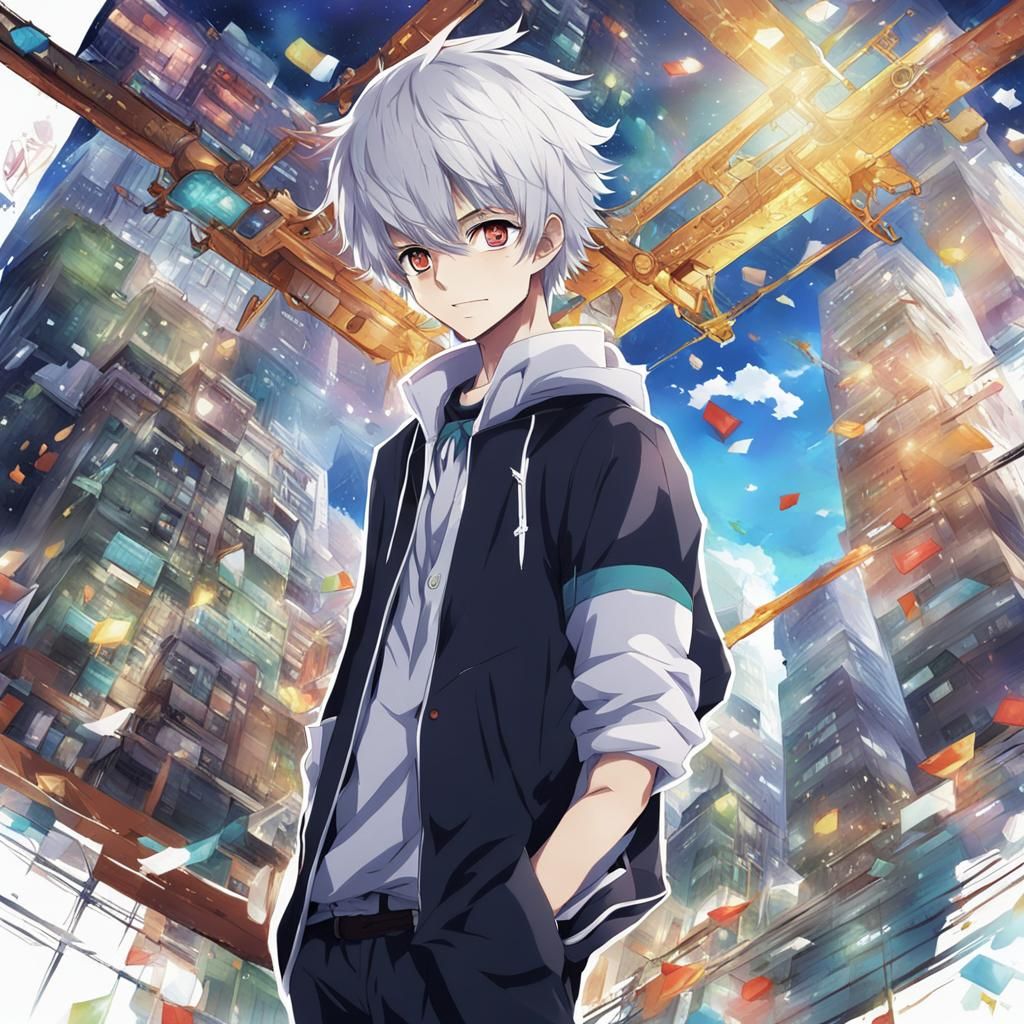 Anime Boy in Japanese Manga Style