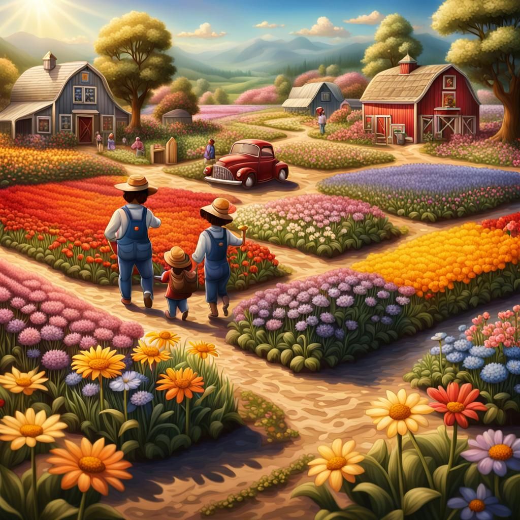 Once upon a time on a flower farm with my parents!