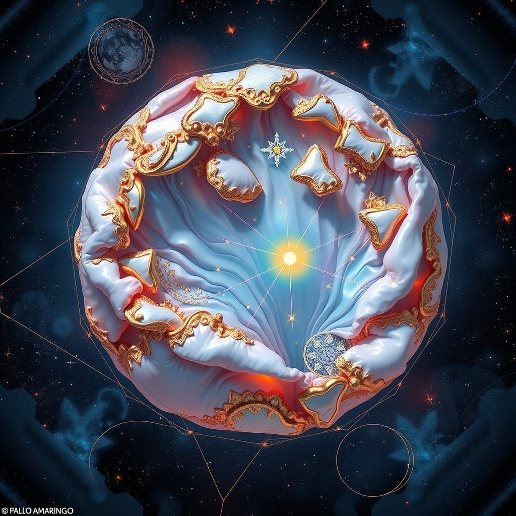 Holographic Cosmic Mother of Pearl Illustration