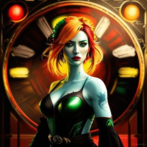 Realistic Skin Portrait with Vibrant Color Palette