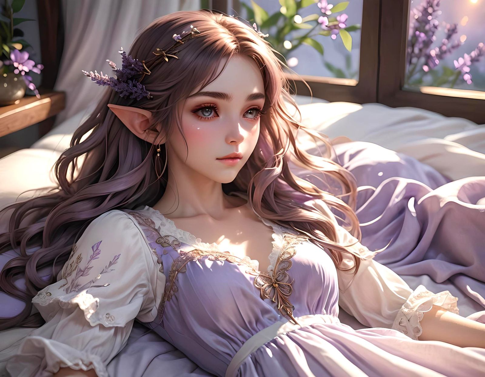 Anime Elf Girl in Detailed 3D Art Style