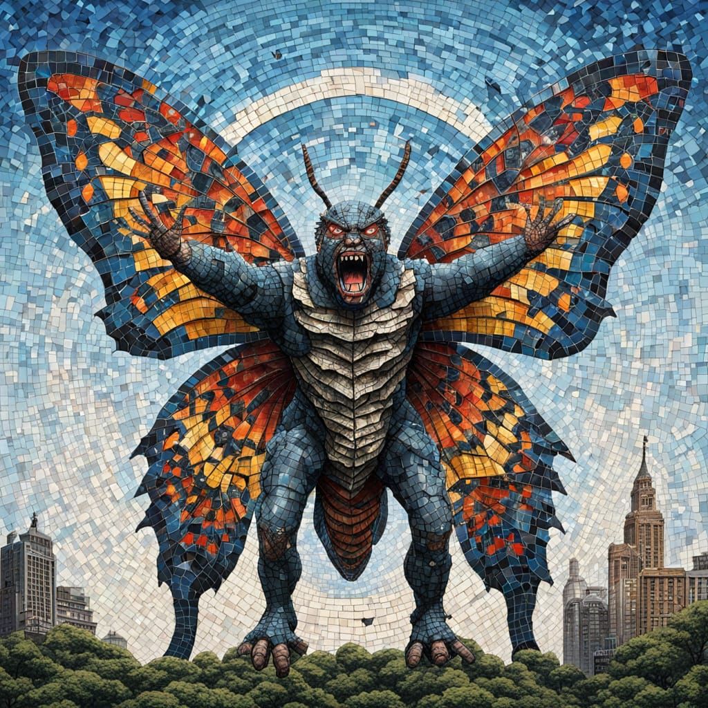 Giant Butterfly Monster Carries Screaming Man to Sky in Mosa...