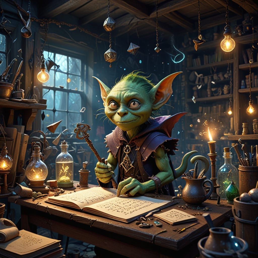 Magical Goblin Classroom Illustration