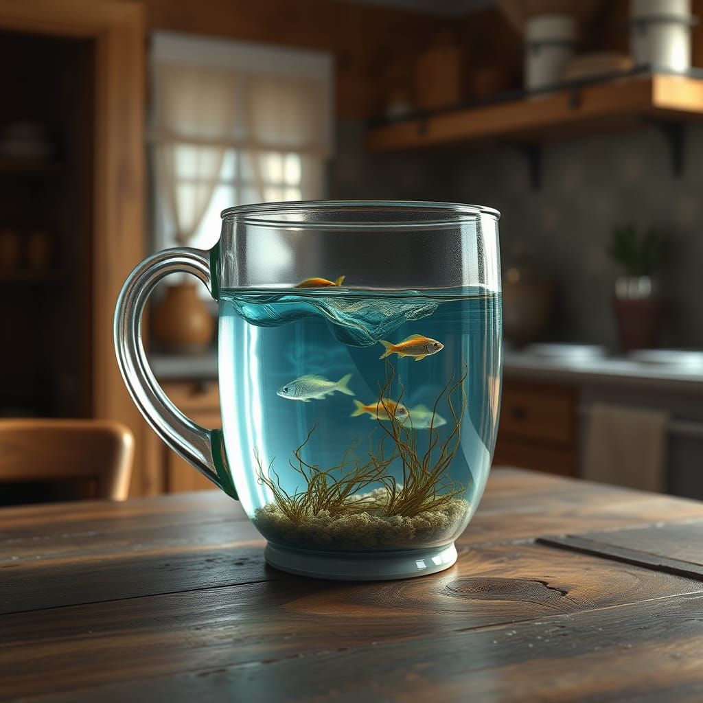 Ocean in a Mug: Dreamlike Fantasy Art