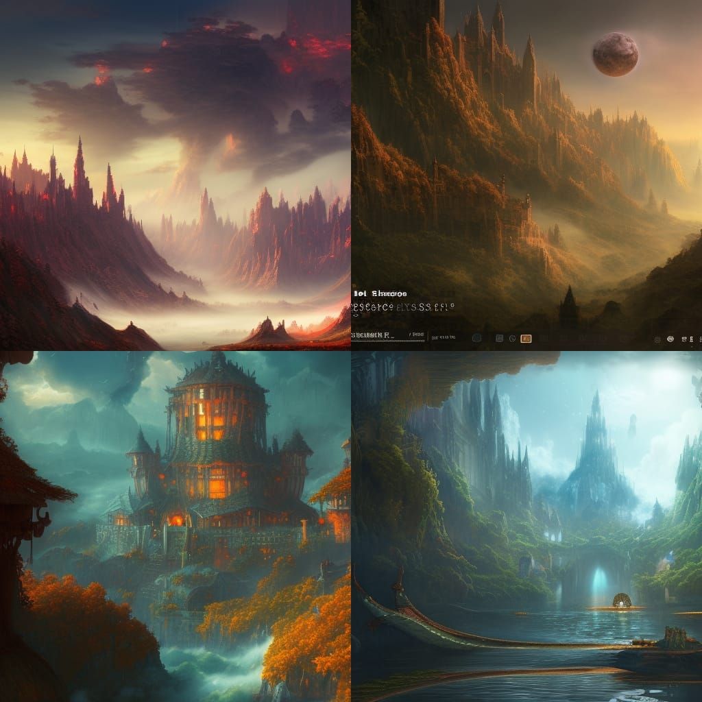 Fantastical Matte Painting in Deep Color, 8K Resolution