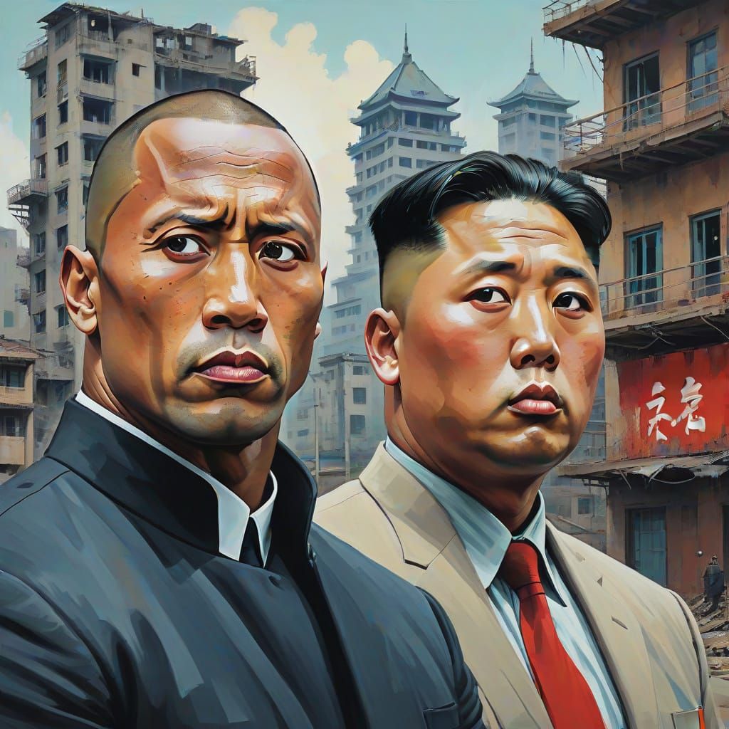 Cyberpunk Duality: A Mysterious Figure Emerges from the Shad...