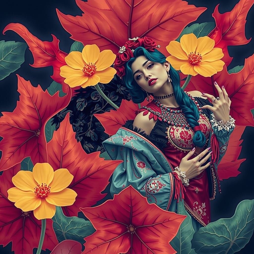 Mysterious Foggy Forest with Diverse Figures