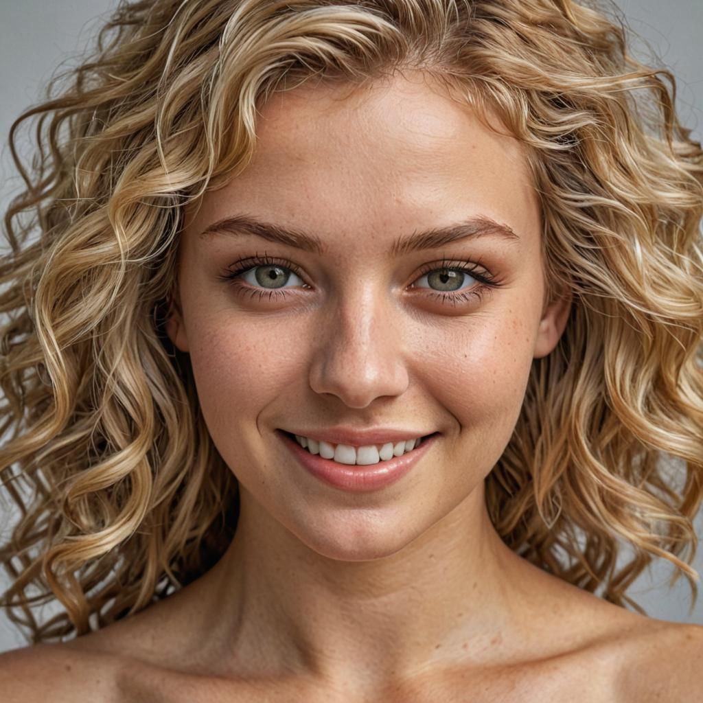 Hyperrealistic Portrait of a Beautiful Bare-Chested Woman
