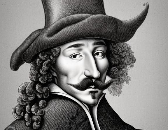 Cyrano de Bergerac Portrait in Hyperrealistic Style