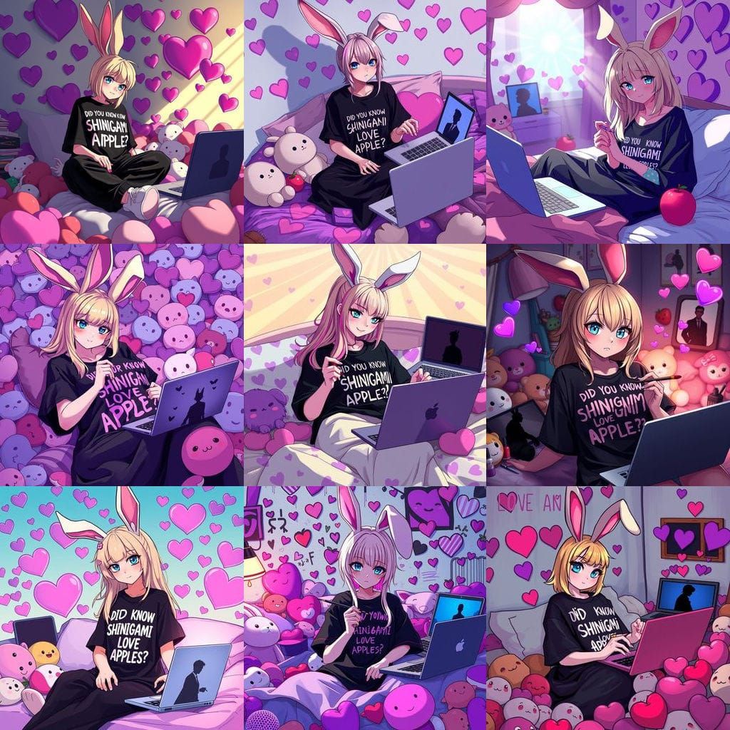 Enigmatic Shinigami Bunny with Apples