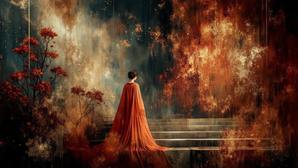 Serene Beauty in Dark Fantasy Japanese Temple