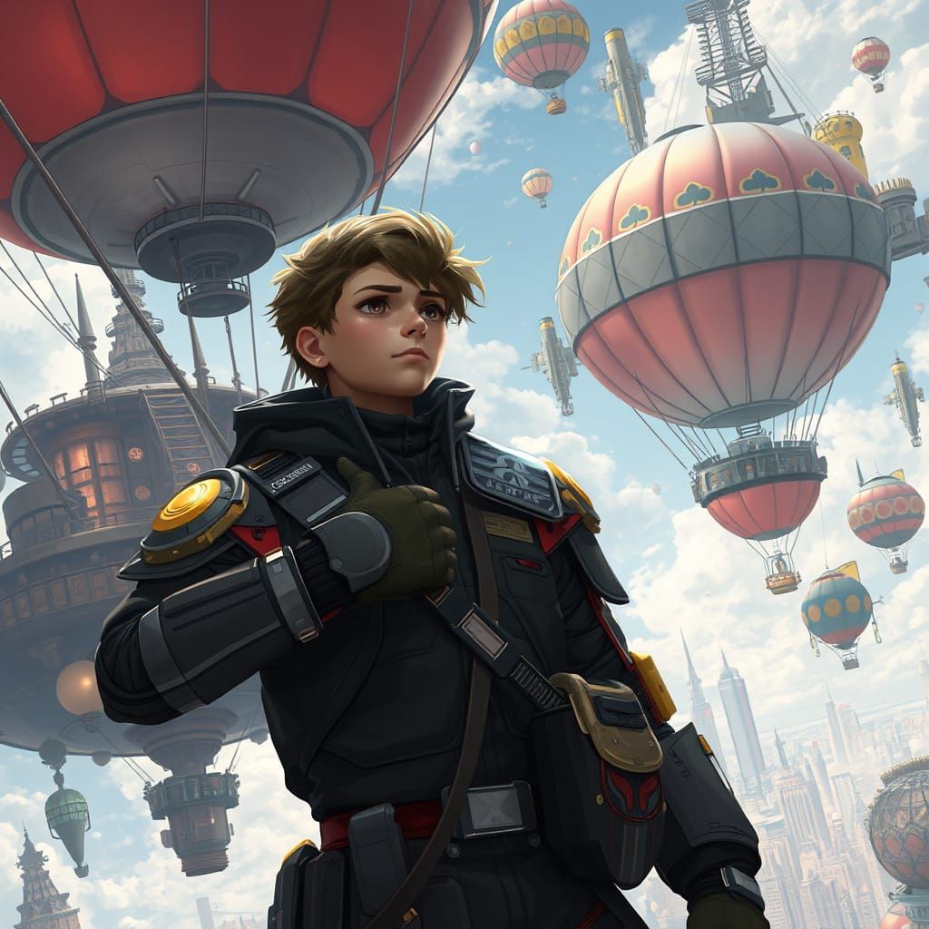 Futuristic Engineer Designs Balloons in Floating Metropolis