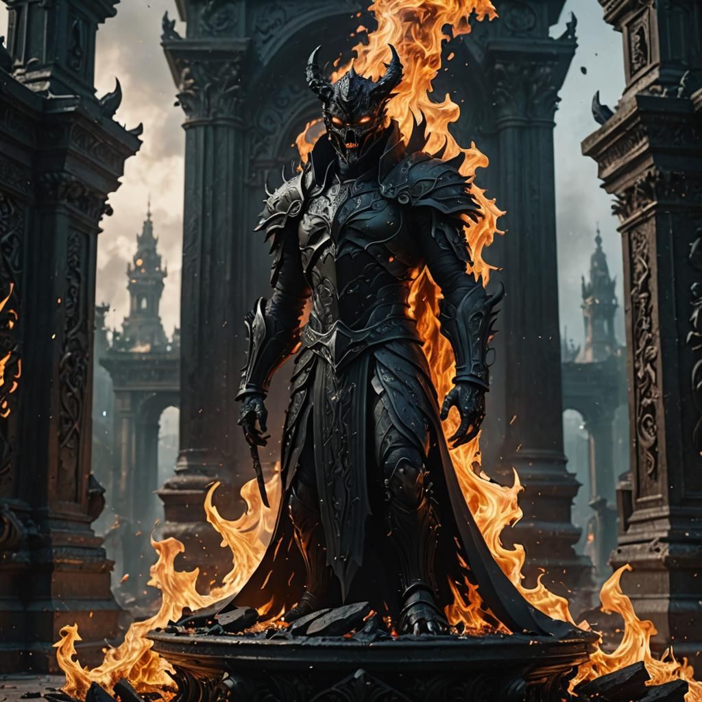 Epic Sinister Black Flame on a Pedestal