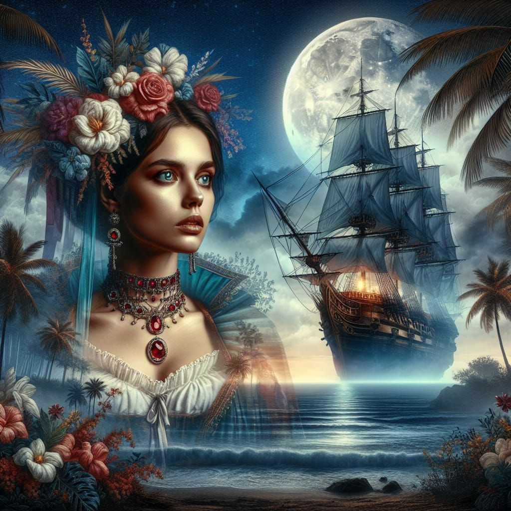 Pirate Portrait: Louise Laine in Romantic Gothic Style
