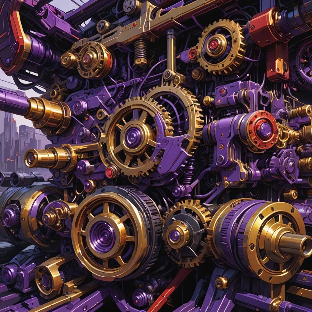 Transparent Car Revealing Mechanical Parts as Matte Painting