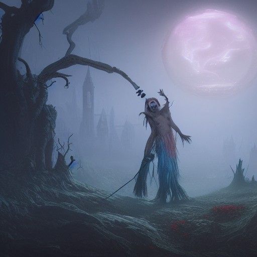 Clown Possessed by Elder God in Fantasy Art