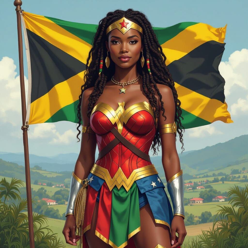 Rastafarian Wonder Woman: A Jamaican Hero Portrait