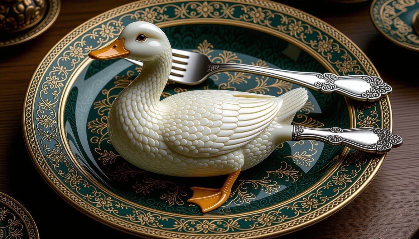Duck-Handled Cutlery Inspired by Fantasy Artists