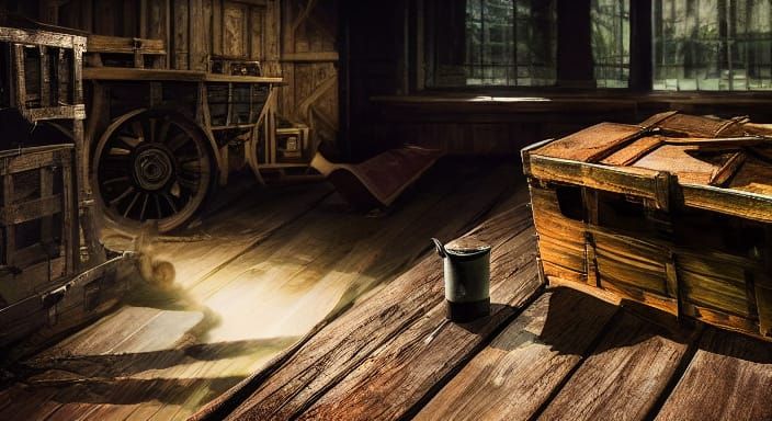 Vibrant Crate Scene in Hyperrealistic Cinematic Style