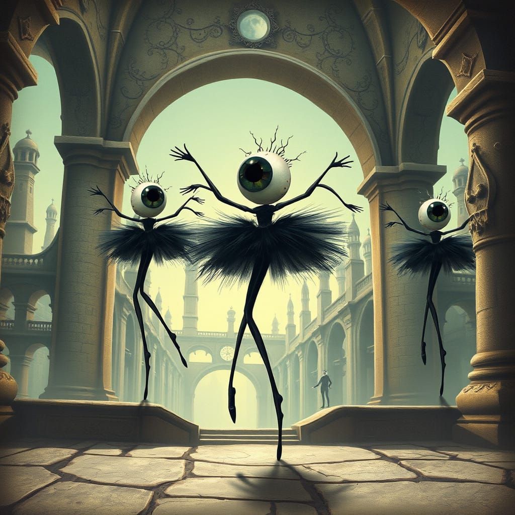 Eyeball Ballerinas in Gothic Splendor