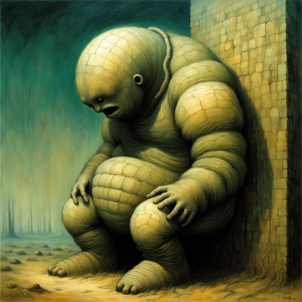 Michelin Man in Dark Surrealist Style