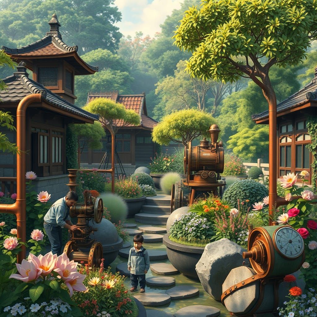 Japanese Botanical Steampunk Garden
