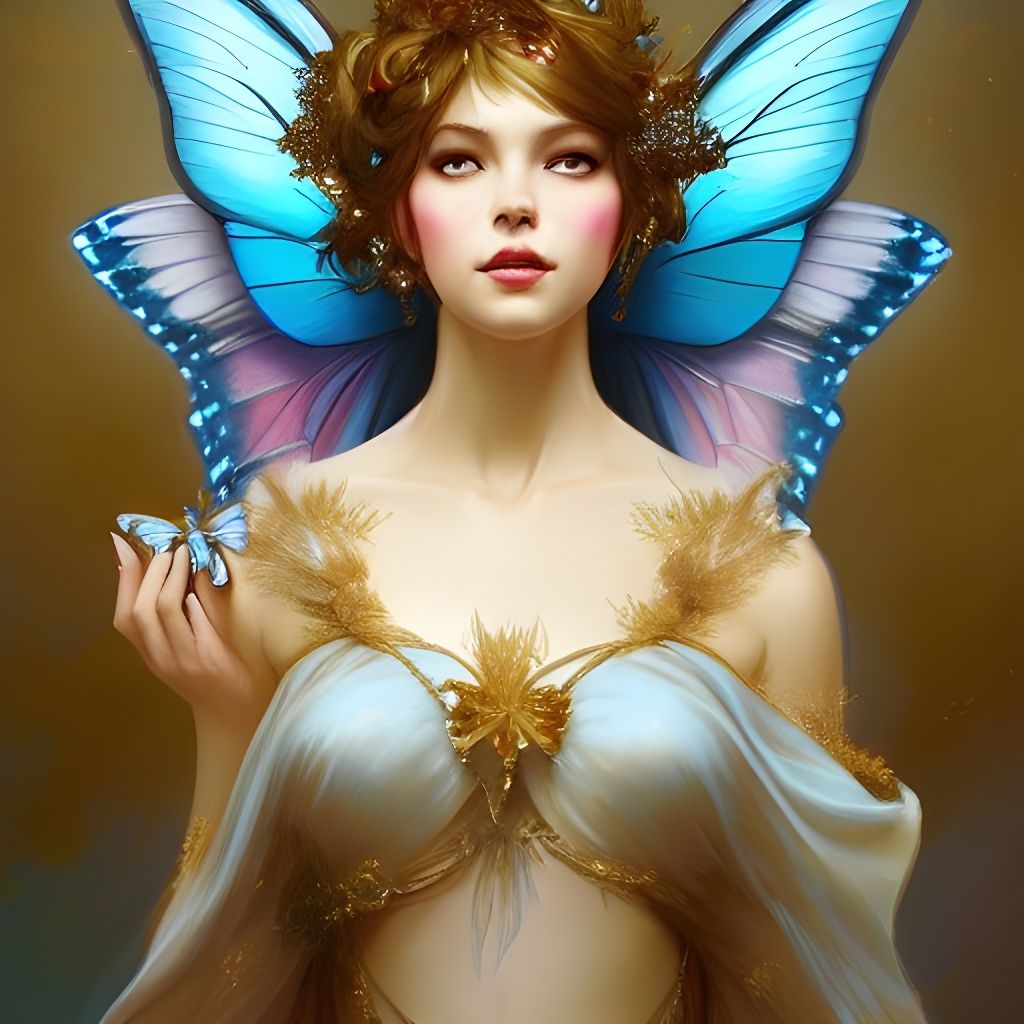 Fairy Godmother Portrait in Hyperdetailed Digital Art