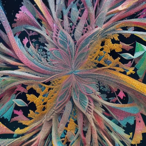Psychedelic Fractal Art in Oil on Canvas