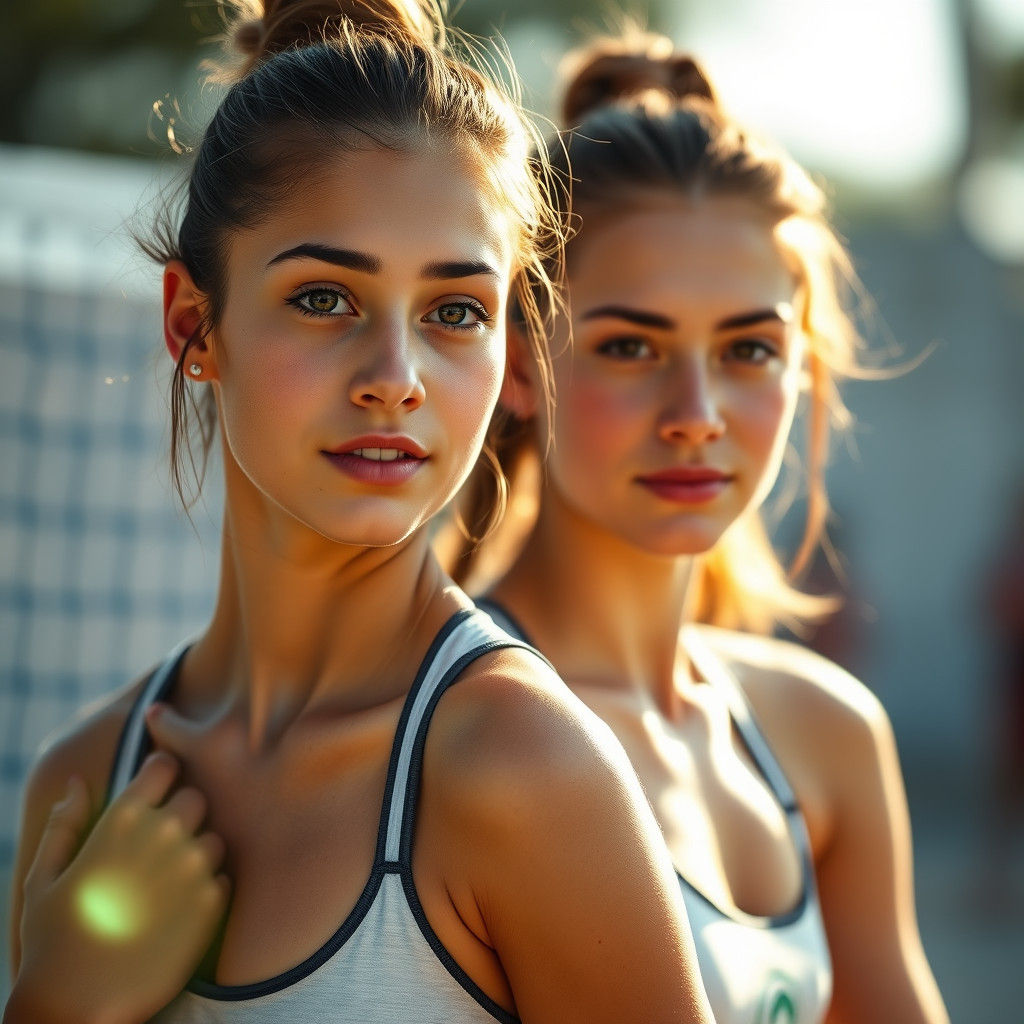 Sunlit Volleyball Players: High-End Photography Aesthetic