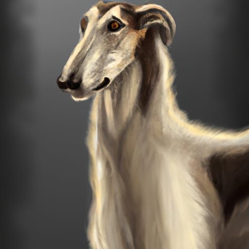 Hyperrealistic Borzoi Dog Portrait