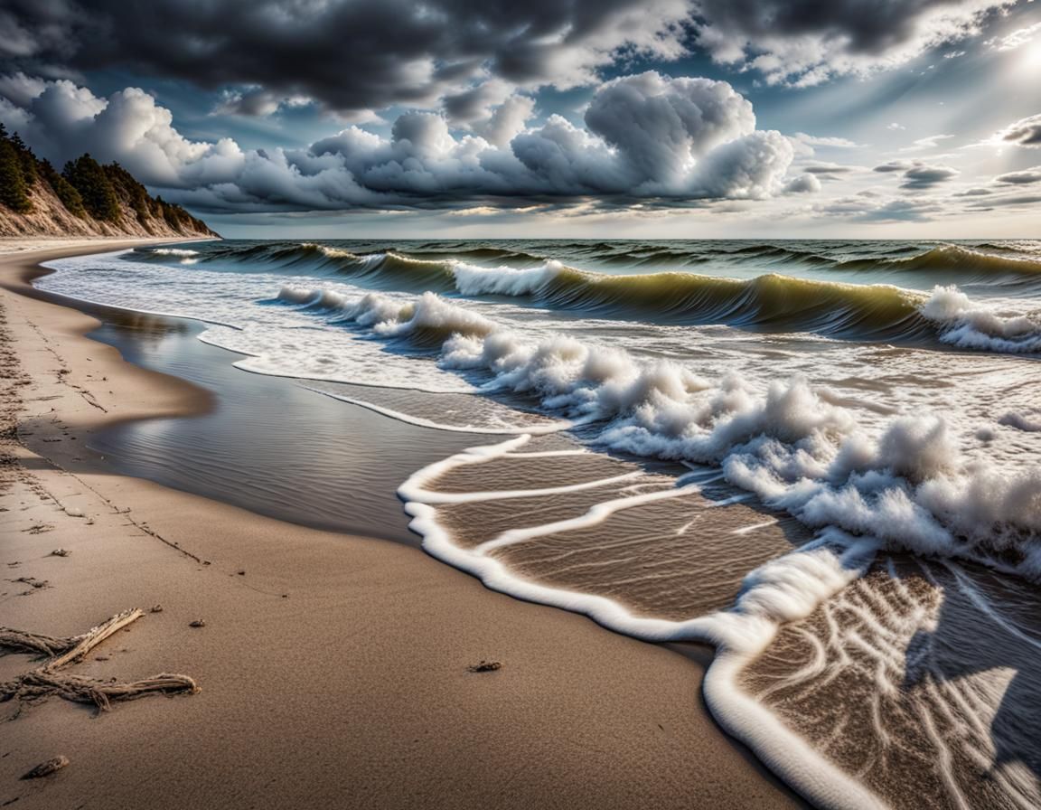 Dramatic Baltic Sea Landscape in Hyperrealistic Detail