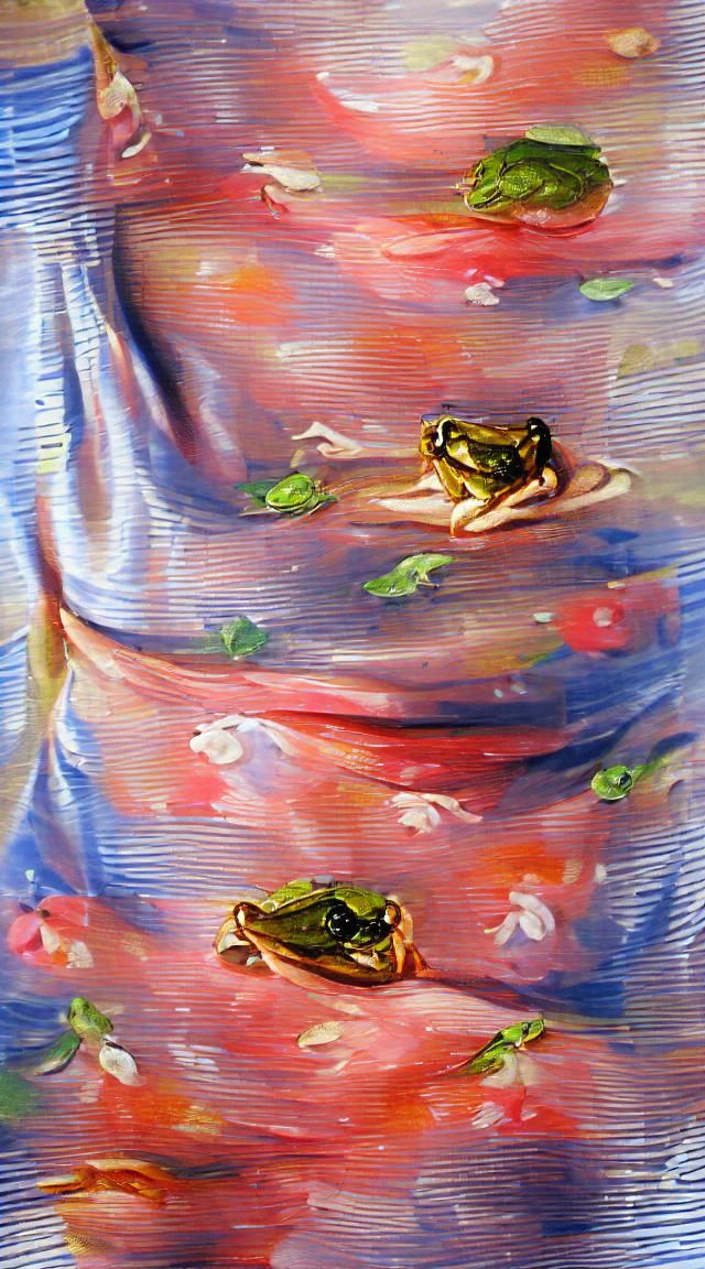 Frog in Sundress: Whimsical Oil Painting