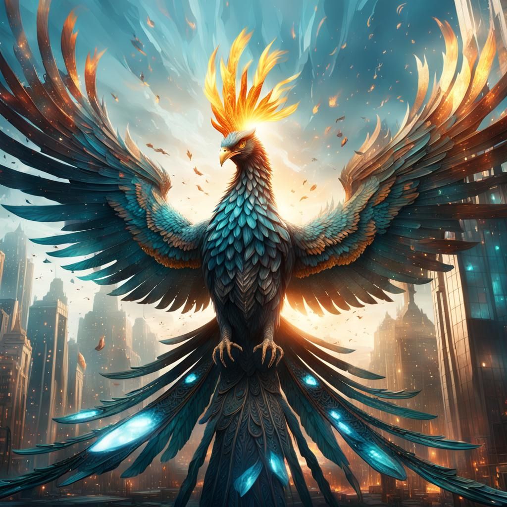 Glass Phoenix: Epic Digital Matte Painting