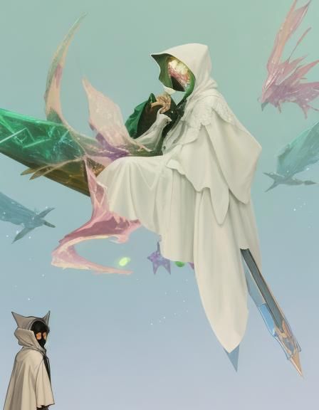 Cyberpunk Star Galaxy Figure with Daggers