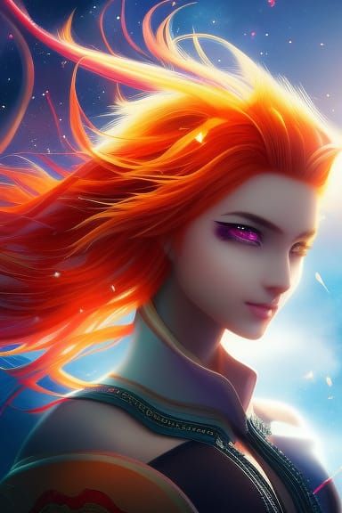 Artistic Portrait of a Flame-Haired Girl