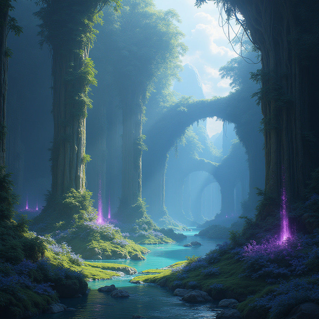Ethereal Fantasy Realm as Matte Painting