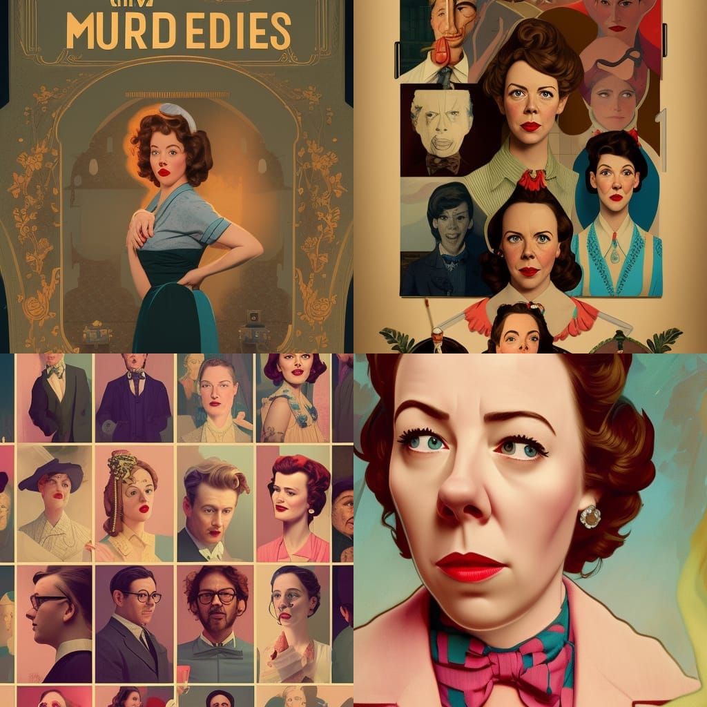 1950s Murder Mystery in Wes Anderson Style