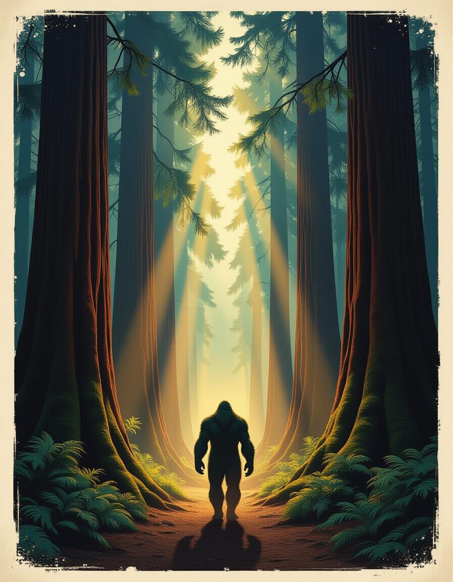 Bigfoot's Sacred Path Through Redwood Forest