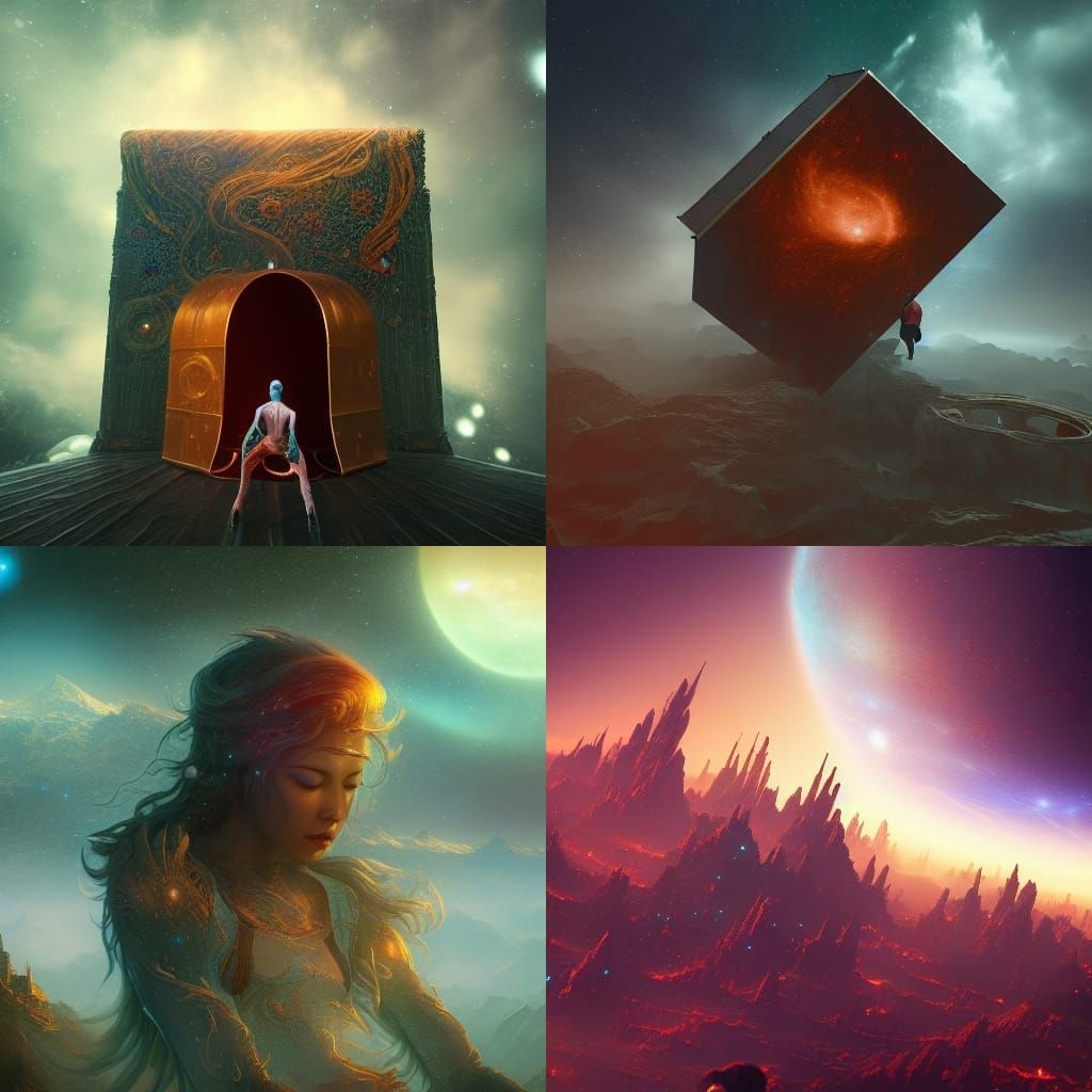 Person Holding Universe: Detailed Fantasy Concept Art