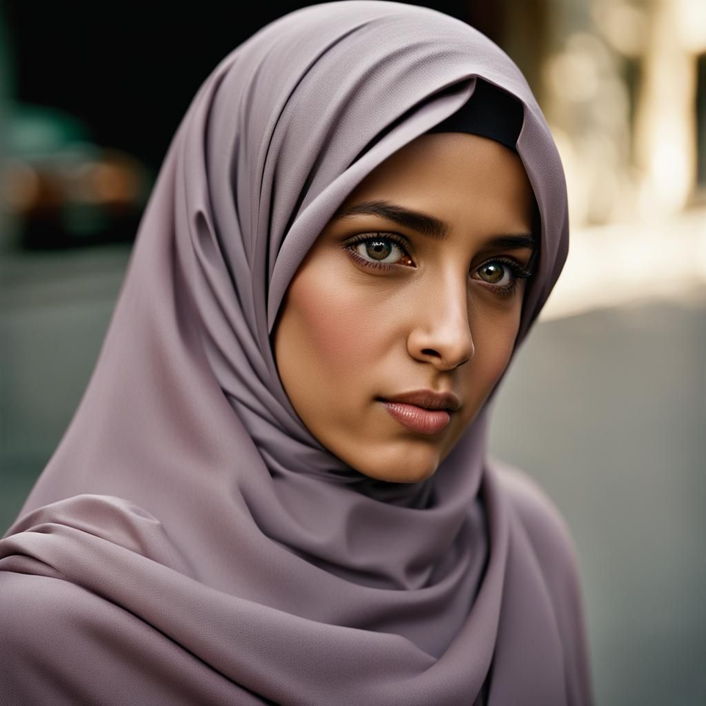 Portrait of Girl in Hijab with Professional Lighting