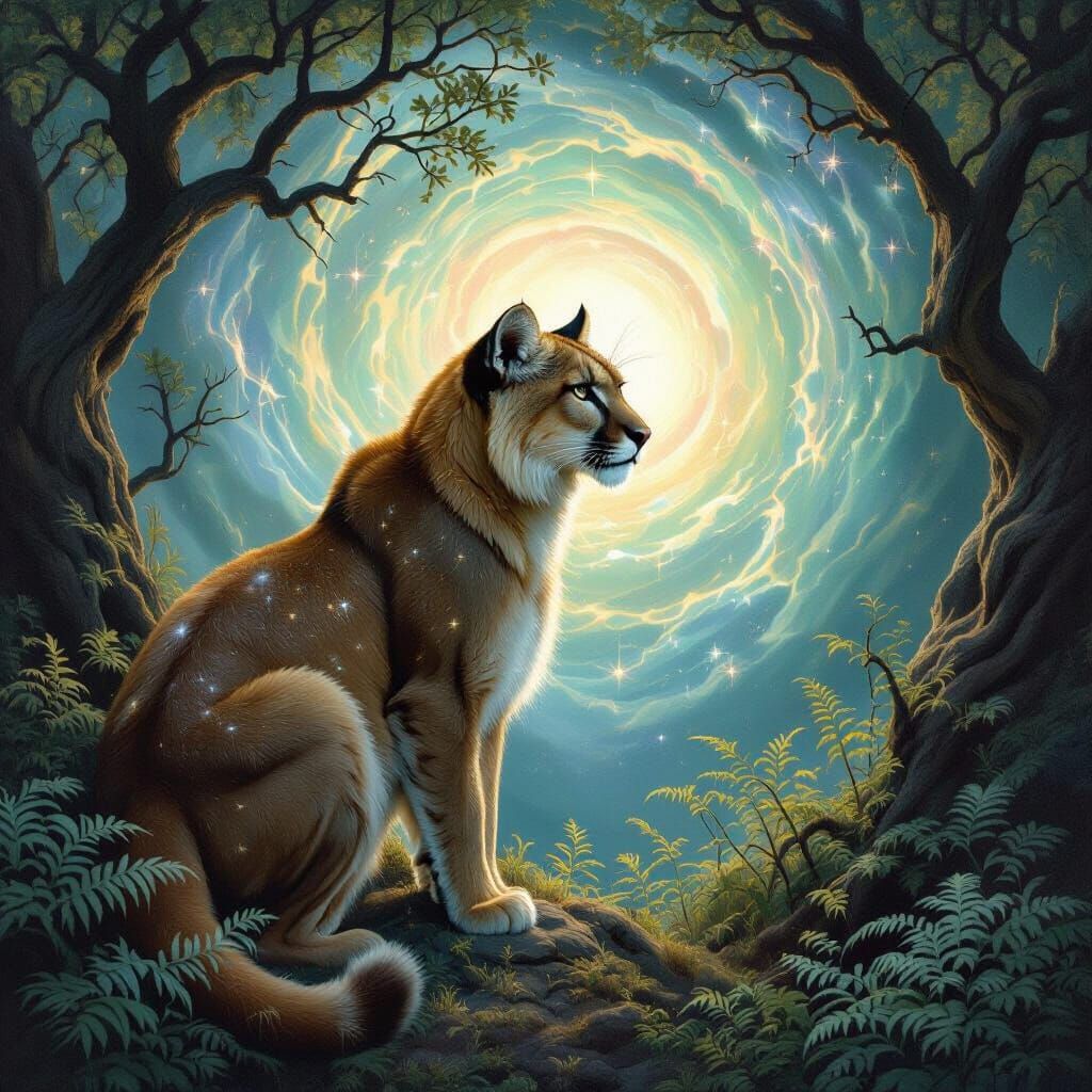 Starlight Mountain Lion at Cosmic Portal