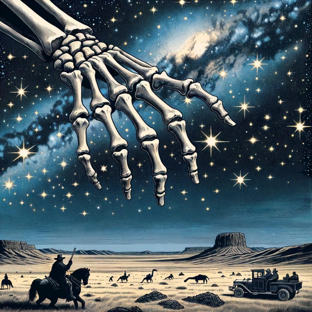 Cosmic Bounty Hunter Meets Ancient Skeletal Arm in the Deser...