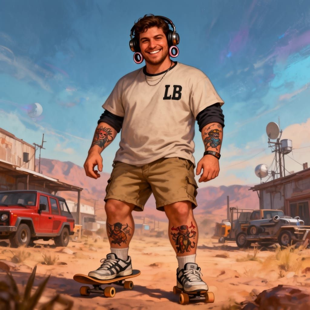 Outlaw Portrait with 90s Open-World Game Style