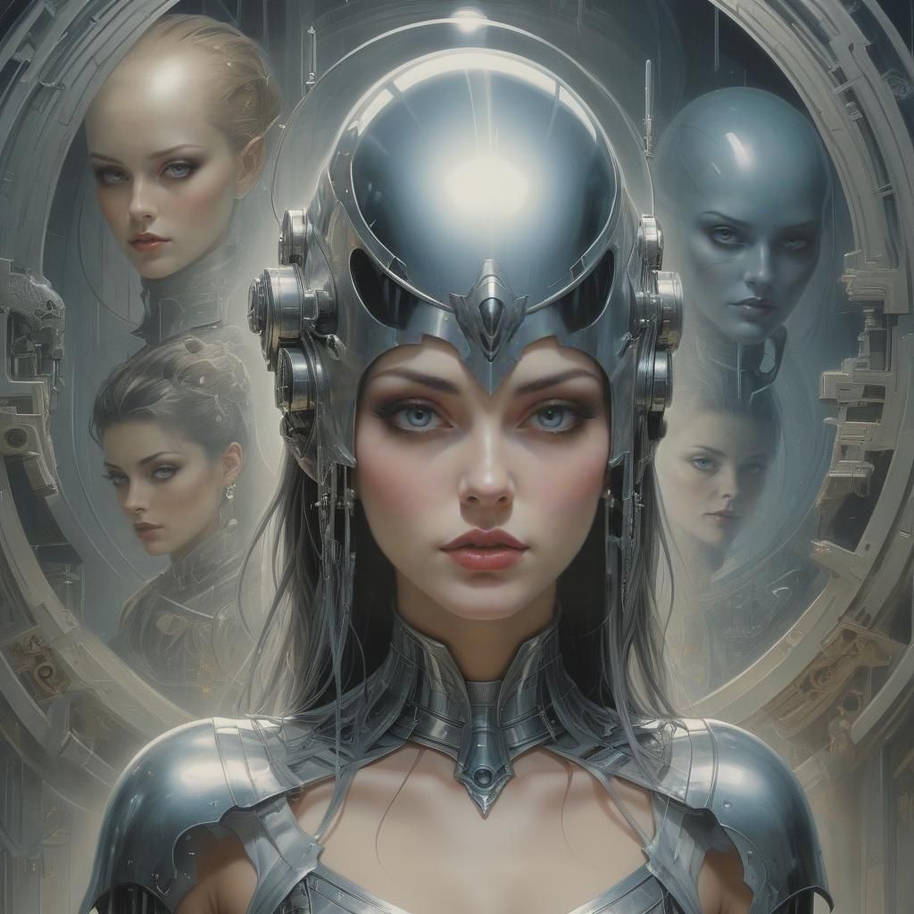 Cyberpunk Portrait of a Woman in Ethereal Style