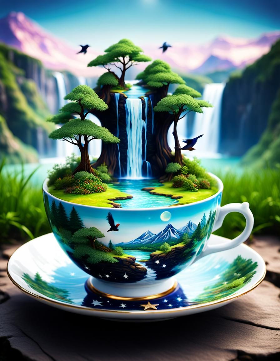 Teacup Island: Macro Fantasy Concept Art
