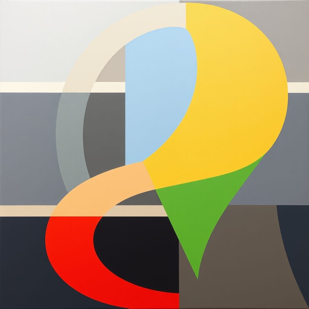 Abstract Acrylic Shapes with Neon Accents