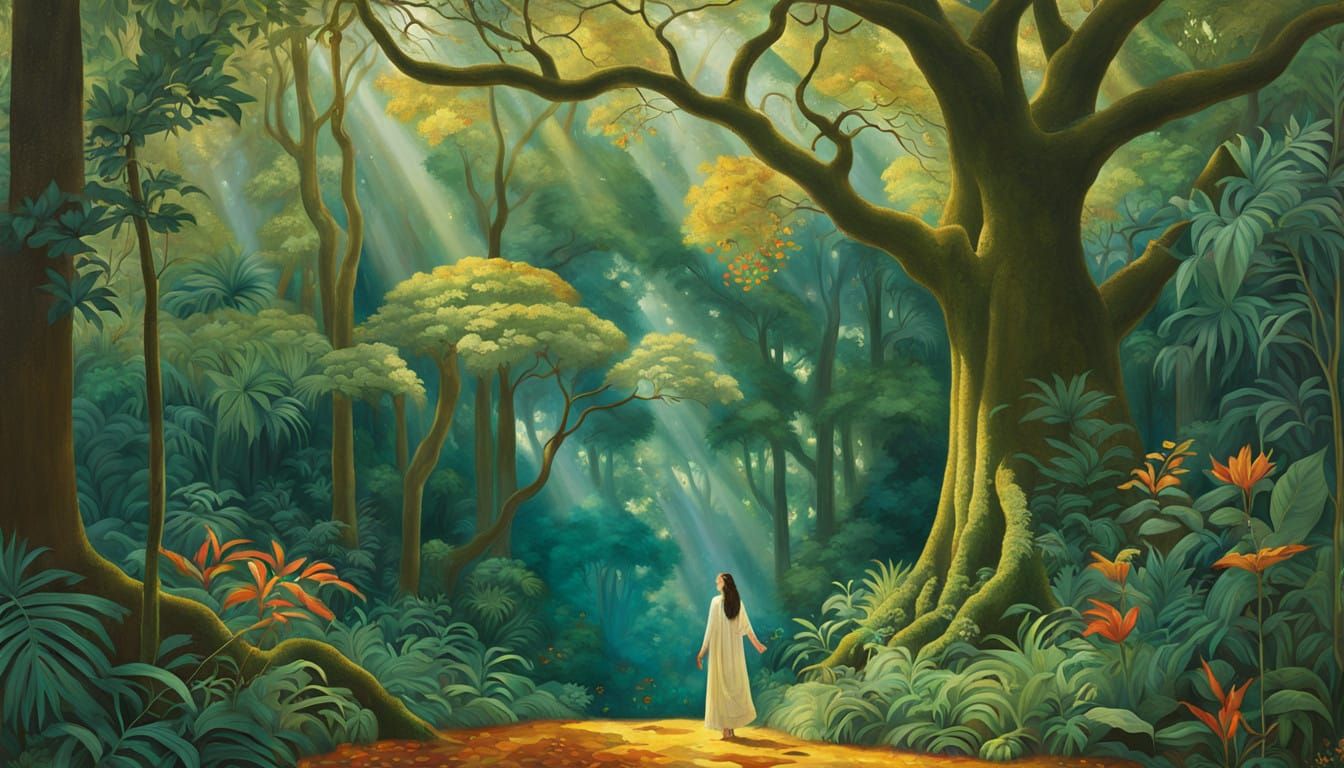 Amazonian Goddess in Lush Rainforest Glory