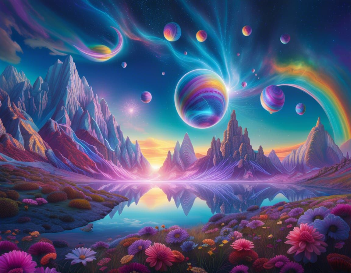 Astral projection to a landscape full of fantasy and wonder