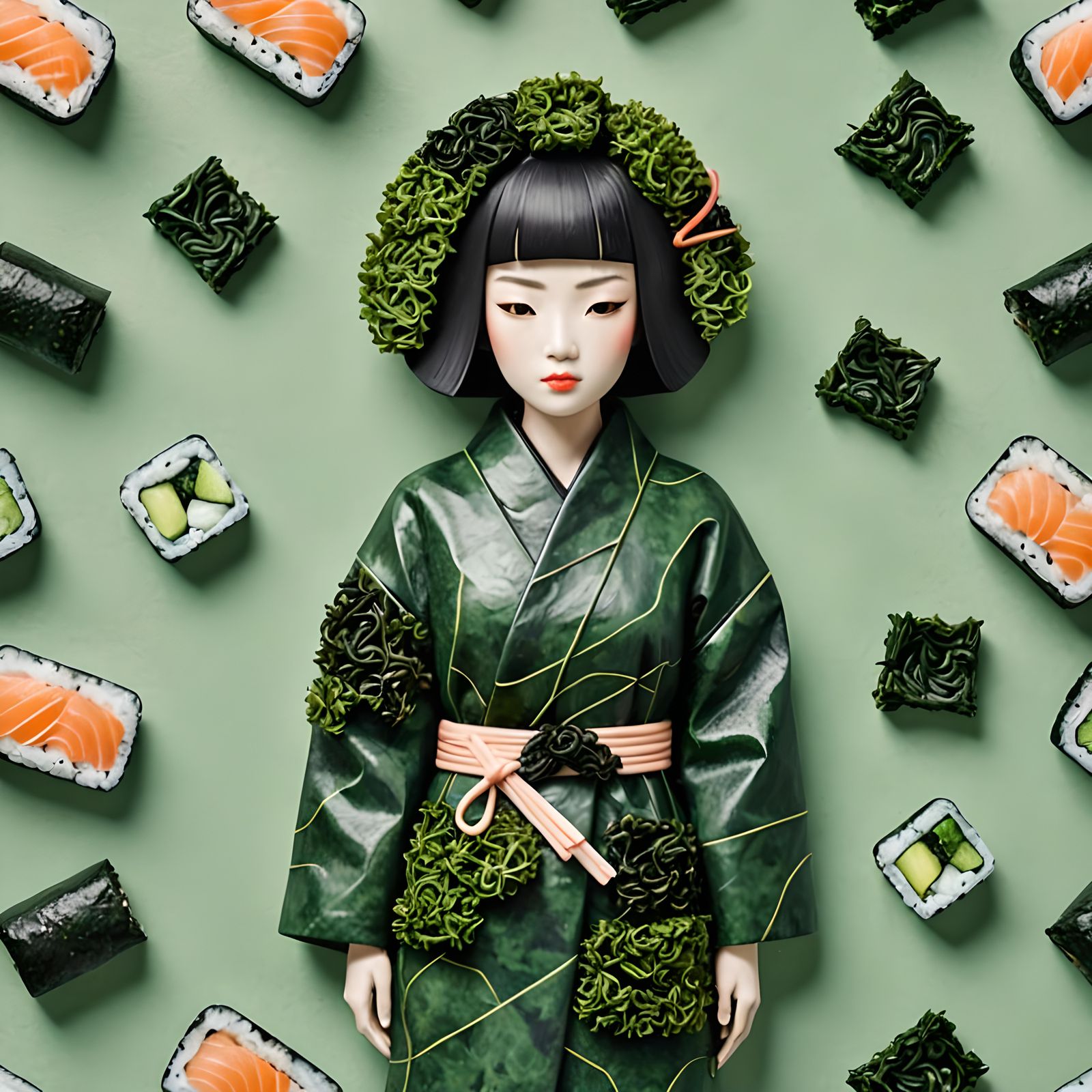 Sushi Maki Roll in Human Female Form